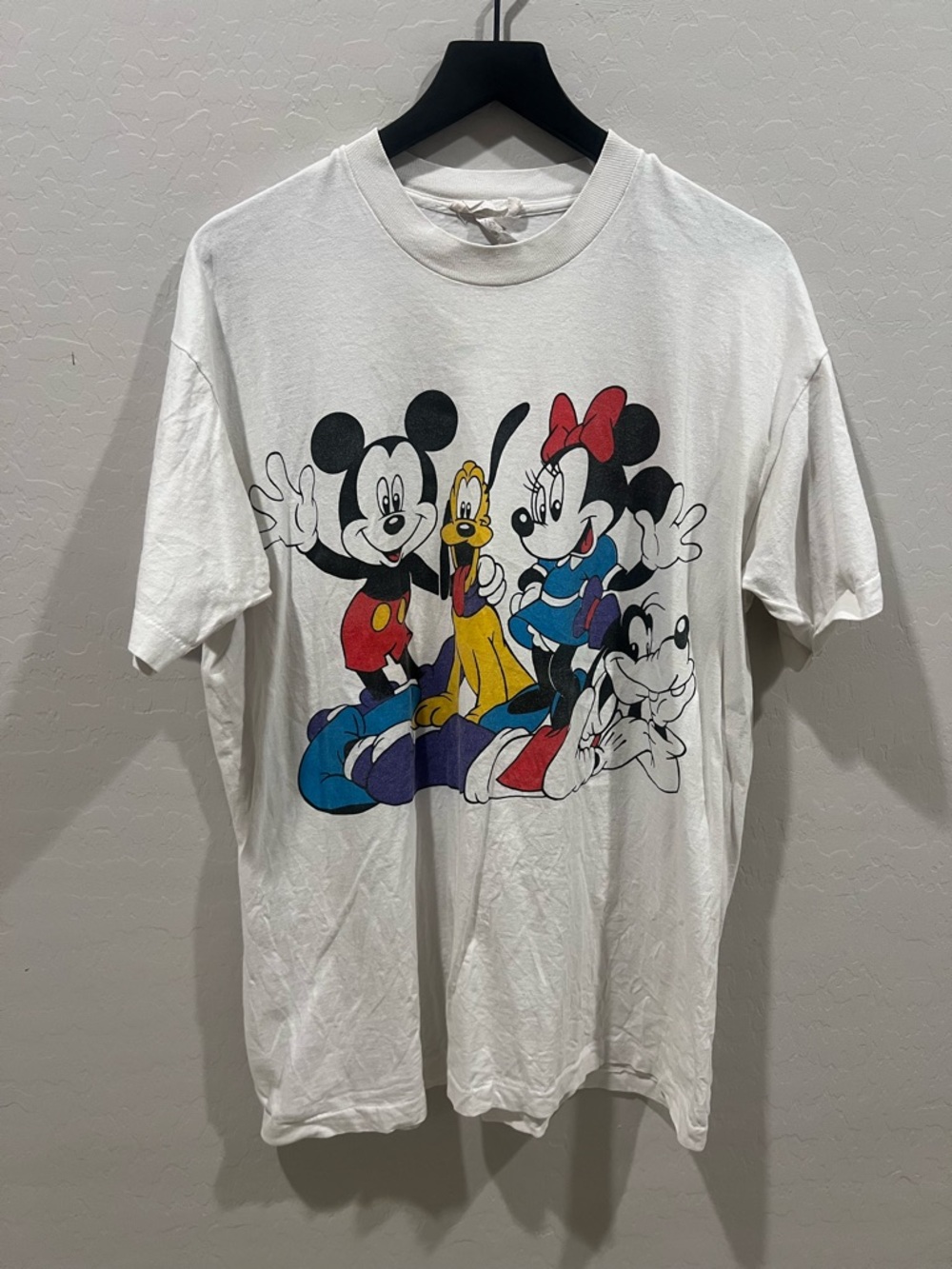 Vintage Disney Tee with Mickey, Minnie, Goofy & Pluto Graphic